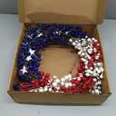 22 Inch 4th of July Wreath Independence Day Wreaths for Front Door Patriotic Wreath with Red White Blue Berries for July Fourth Memorial Day