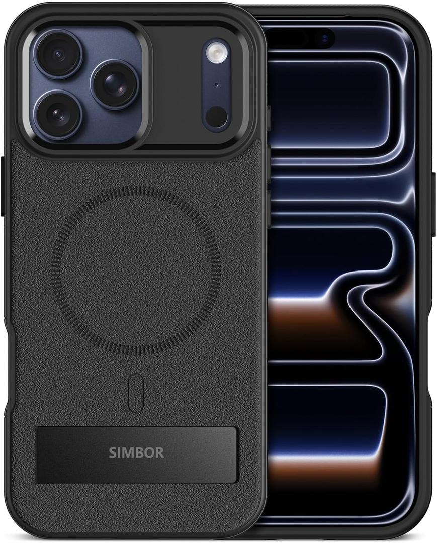 Magnetic for iPhone 17 Pro Max Case with Stand[Compatible with MagSafe] Slim Invisible Kickstand, Protective Anti-Fingerprint Phone Cove 6.9", Black