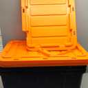 IRIS USA 4-Pack 27 Gallon Storage Bins with Lids |Made in USA| Heavy Duty Plastic Tote Containers for Truckbed Tool Box Organization, Large - Orange