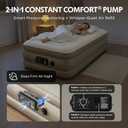 Simpli Comfy Twin Air Mattress, 18" Raised Inflatable Mattress, 500lb | with Built-in Patented Constant Comfort Dual Pump, Three Adjustable Firmness Settings, Self-Monitoring Air Retention System
