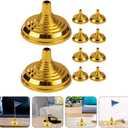 Operitacx Flag Pole Base Mini Desk Flag Holder Stand for Small 4X6 Flags Decorative Stand Base for Office Desk Table Centerpieces Party and Event Displays (10Pcs Golden)