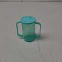 Sliner Adult Sippy Cups for Elderly 12 oz Straw Sippy Cups with 2 Handles No Spill for Adults Spill Proof Dysphagia Cup for Disabled Patients(Turquoise)