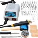 LH20 Wood Burning Kit, Wood Burning Tool, Adjustable Temperature Wood Burner Kit, Professional wood burning kit for Adults Beginners Craft, Pyrography pen, Comes With 30 Pyrography Wire Tips
