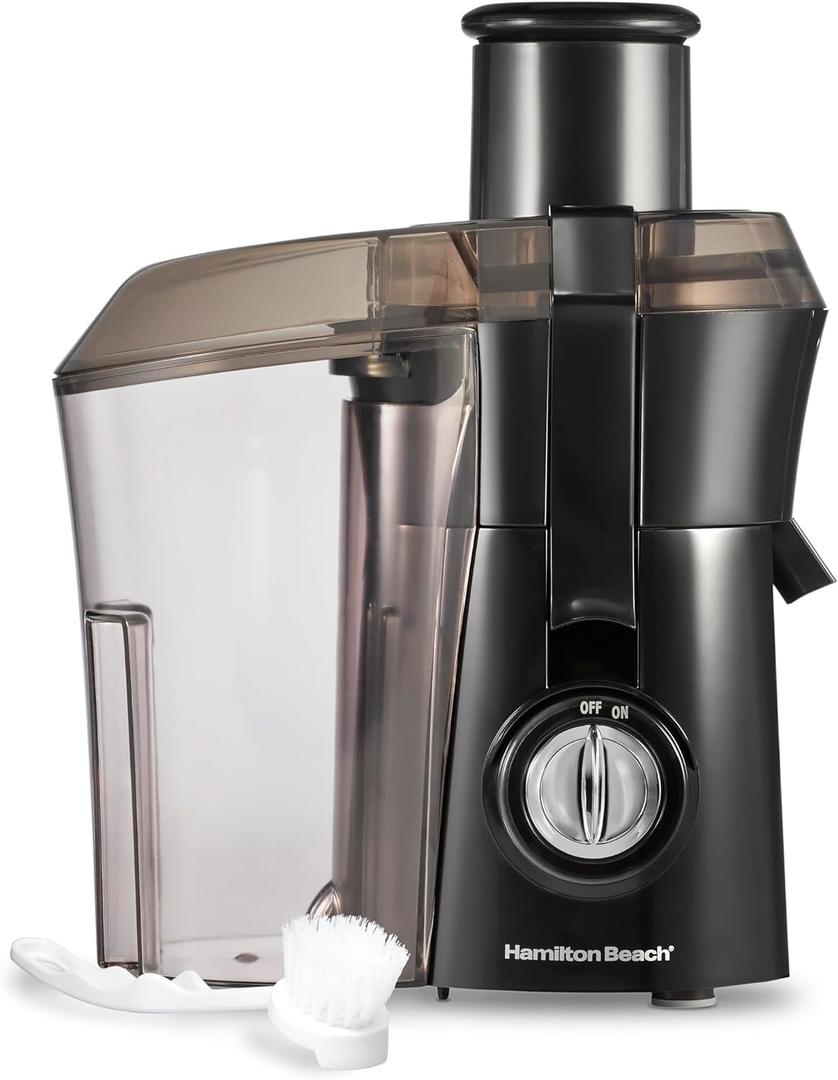 Hamilton Beach Juicer Machine, Big Mouth 3 Feed Chute for Whole Fruits and Vegetables, Easy to Clean, Centrifugal Extractor, Vegetable & Fruit Juicer, BPA Free, 800W Motor, Black