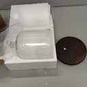 MyGift Clear Cloche Glass Dome,9 Inch Display Bell Jar with Top Handle and Rustic Brown Solid Wood Base