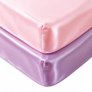 2 Pack Satin Crib Sheets Girl, Silky Baby Sheet 52x28x8 Great for Sensitive Hair, Fitted Toddler Bed Cover (Pink & Purple)