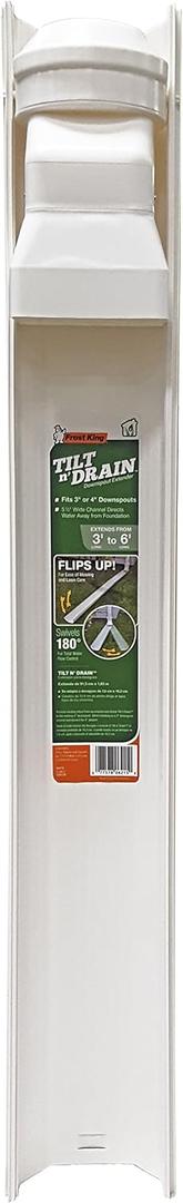 Frost King GWS3W Tilt and Drain Downspout Extender, 6 ft, White