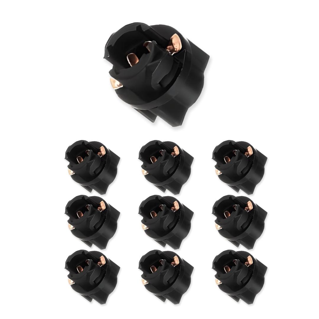 2 x 10 Pack T5 2721 T1.5 Twist Lock Wedge Instrument Panel Dash Light Bulbs Base Socket Replacement fit for 2721 206 Type Bulbs