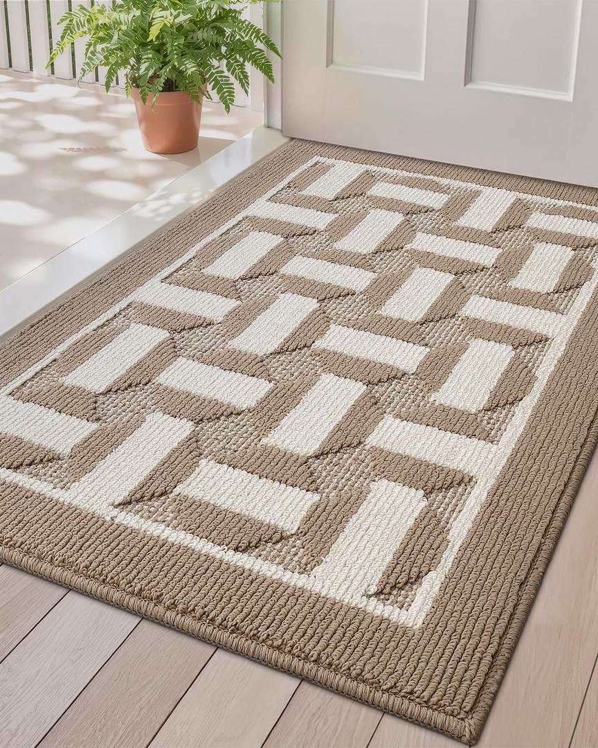 LUMI Washable Indoor Entrance Doormat 32x48, Absorbent Quick-Dry Dirt Trapper Mats for Dogs, Rubber Backing Non-Slip Low Profile Entryway Door Mat for High Traffic, Taupe LUMI Washable Indoor Entrance Doormat 32x48, Absorbent Quick-Dry Dirt Trapper Mats for Dogs, Rubber Backing Non-Slip Low Profile Entryway Door Mat for High Traffic, Taupe