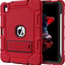 Azzsy Case for iPad (A16) 11th Generation 11 Inch 2025 / iPad 10th Generation 10.9 Inch 2022, [Built-in Pencil Holder] Heavy Duty Shockproof Rugged Protective Case, Red2