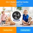 shinic Desk Fan and Heater Combo, Portable Cooling Air Circulator Fan, Tip-Over & Overheat Protection, Turbo Fan Space Heater Combo for Indoor Use Office, Bedroom, Living Room, ETL Listed