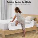 59 Inch Bed Rail for Toddlers,Swing Down Kids Bed Rails Guard for Twin,Full,Queen,Bunk Size Bed,Extra Tall Child Bed Rail Guard with Reinforced Anchor Safety System,59" L x 29.5" H,White