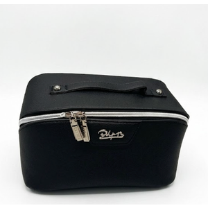 BOYATU Travel Makeup Bag Organizer Cosmetic Bag: 3 Pcs Set Make up Bags for Women with Handle - Waterproof Vegan Leather Toiletry Bags Travel Essentials Pouch with Compartments (C-01-Black)