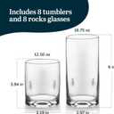 Libbey Impressions 16-Piece Tumbler and Rocks Glass Set