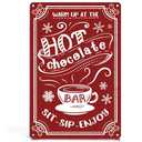 ALREAR Hot Chocolate Sign - Christmas Hot Cocoa Bar Accessories - Coco Station Supplies Decorations - Xmas Party Coffee Bar Decor - Vintage Metal Christmas Signs 12x8 Inches