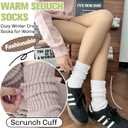 EBMORE Merino Wool Slouch Boot Socks Thermal Warm Winter Thick Scrunch Cozy Crew Socks for Women 4 Pairs (Medium, Black/Caramel/Khaki/White)