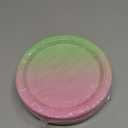 Zhehao 50 Pcs Pink and Green Plates 7 Inch Pink and Green Witch Party Decorations Glitter Disposable Paper Plates for Witch Princess Movie Themed Birthday Wedding Party Supplies,  Colorful 