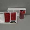 3 Pack Red Flameless Candle Set, 4" 5" 6" Flickering Battery Operated Candles with Remote Control, Electric Candle with Timer, Dancing Flames Real Wax Pillar LED Candle for Home Decor Festive Party