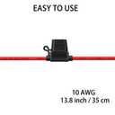 10 Gauge Fuse Holder - 10 AWG Inline Fuse Holder with 40 AMP ATC Blade Fuses (4pack)