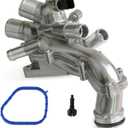 MITZONE Upgrade Aluminum Thermostat Housing compatible with 2007-2013 Mini Cooper Cooper S Countryman JCW 1.6L Replace 11537534521