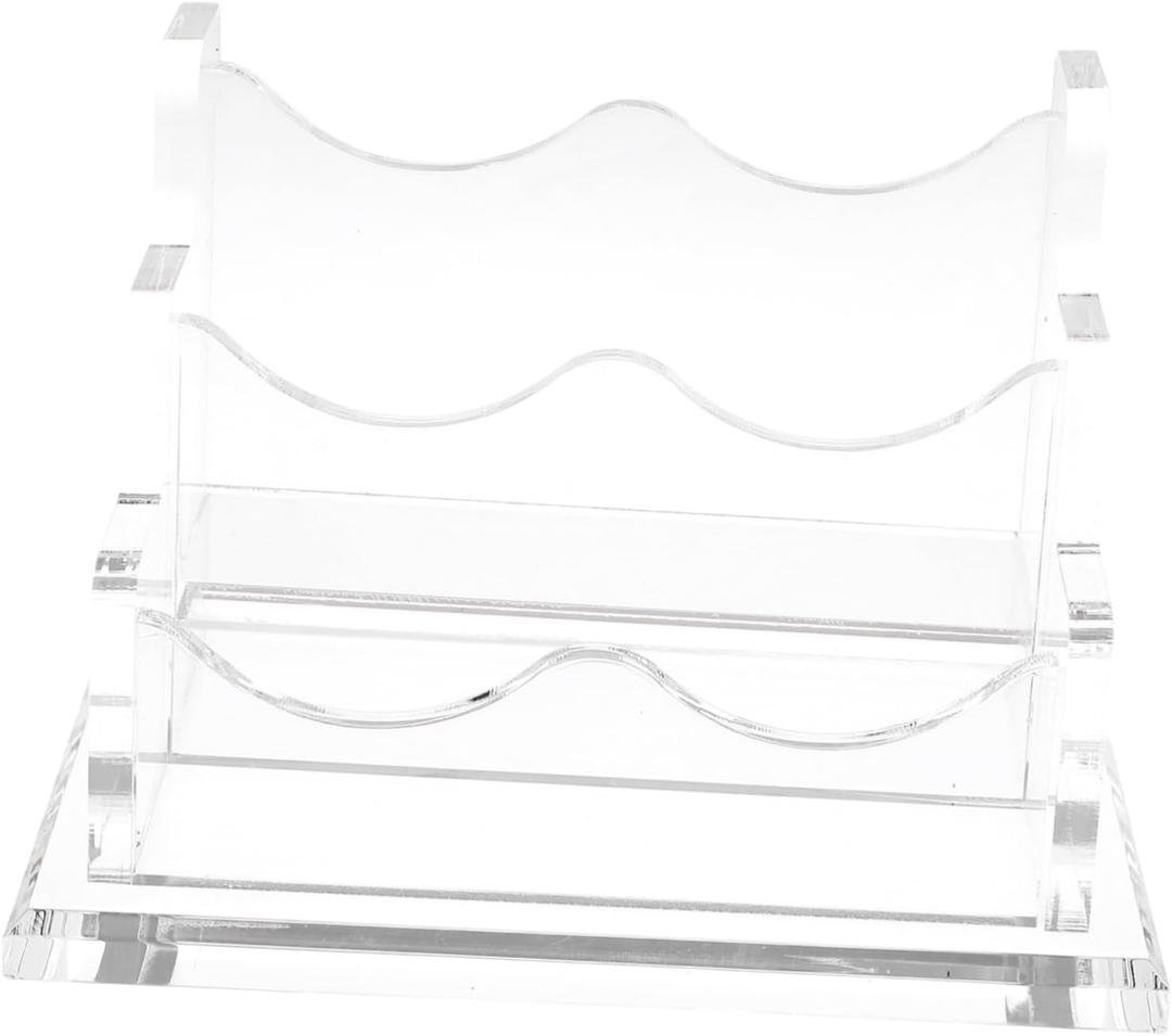 Happyyami Transparent Acrylic Business Card Stand with Thickened Non-slip Base Desktop Card Holder for Office Display and Large Capacity Storage Clear Organizer for Neat Workspace