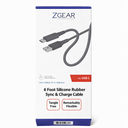 Z GEAR 6ft. Silicone Rubber Sync & Charge Cable