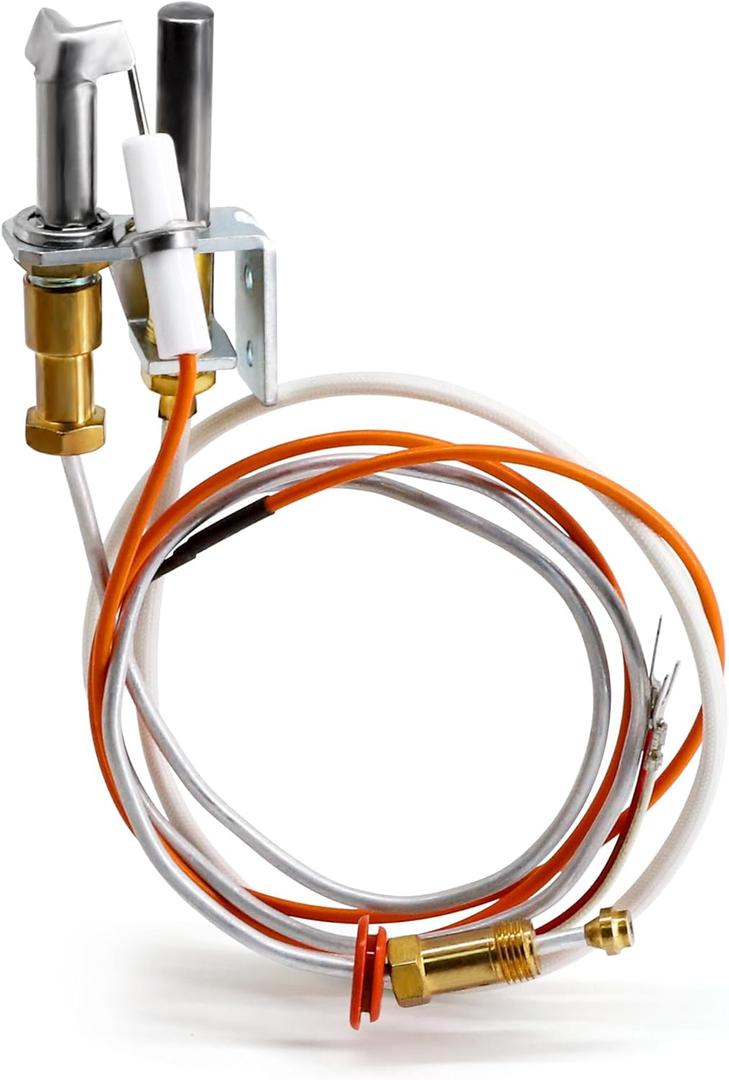 446512A Natural Gas Pilot Assembly for Heat N Glo Gas Fireplaces and Log Sets, Natural Gas Pilot Assembly Replacement Parts for Heat N Glo SL2000, 5000, 6000 Gas Fireplace Insert with Thermopile