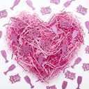 Supervitae Mother's Day Crinkle Cut Paper Shred Filler with Wine Glass, Bottles and Word Confetti Shred Paper Basket Filler Red Pink Raffia Tissue Grass for Gift Boxes Basket Holiday Packaging