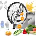 Commercial Manual Vegetable Fruit Slicer - 0.2-13mm Adjustable Thickness, Stainless Steel Manual Vegetable Cutter Machine with 2* Extra Blades for Slicing Fruit Potato Lemon Onion Cabbage Tomato