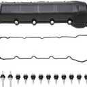 MITZONE Left Side Valve Cover with Gaskte and Bolts Compatible with 1999-2007 Dodge Ram 1500 Durango Dakota Jeep Commander Grand Cherokee Chrysler Aspen 4.7L V8 Replace 53021829AD 264-928