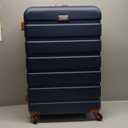 Coolife Luggage 3 Piece Set Suitcase Spinner Hardshell Lightweight TSA Lock (20in,24in,28in, Apricot Navy)