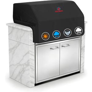 Comnova Built-in Grill Cover for 45 Inch - 600D Island BBQ Grill Top Covers Heavy Duty & Waterproof, Premium Built in Barbecue Cover for Char-Broil, Napoleon, Weber, Bull and More - 45 x 29 x 26 Inch