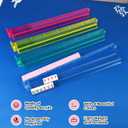 Mah Jong Game Set (Includes 4pcs Mahjong Racks with Pushers and Mahjong Rack Bag) 21 X 6.5 X 2 Inch Mahjong-Rack Storage Bags, Mahjong Racks with Pushers Set of 4 for Full Tiles Set-Blue