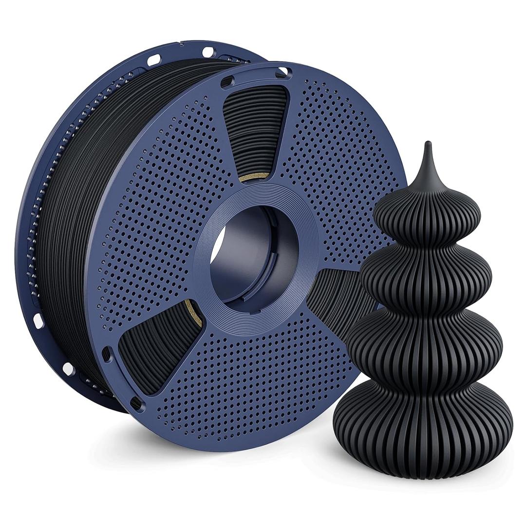 SUNLU Matte PLA Filament 1.75mm, 1kg(2.2lbs) 3D Printer Filament, Smooth Matte Finish, Less Brittle, Reduced Layer Line Appearance, Black