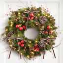 Ayesha 24 Pcs Velvet Christmas Tree Bows Velvet Ribbon Bows for Christmas Tree Decorations Door Garland Wreath Bow Decor,Brown