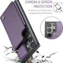 Bemal for Samsung Galaxy S24 Ultra Wallet Case with Card Holder, RFID Blocking, Shockproof Leather Kickstand for Men and Women, Durable Protective Phone Cover for 6.8", Purple