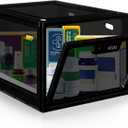 Medication Lock Box with Code, 12.6L Large Lockable Storage Box for Medicine, Snacks, Phone, and Electronics - BPA-Free, Clear Design with Charger Holes for Home, Office, Dorm, and Fridge (Black)