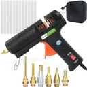 Hot Glue Gun,Full Size High Temperature Glue Gun Kit with 12 Clear Glue Sticks, 60/100W. For Craft School DIY Art Home and Quick Repair -BLACK