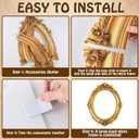 Large Photo Booth Props 32 x 24 Inch Gold Picture Selfie Frame Vintage Photo Round Frame Creative Friends Party Selfie Props Corrugated Plastic Accessories for Wedding Birthday Bachelorette Supplies