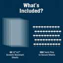 6 Pack XL Anti Cat Scratch Furniture Protector - Couch Protector from Cat Claws w/Twist Pins - Heavy Duty, Strong, Clear, Easy-to-Apply Scratching Deterrent and Shield for Sofa