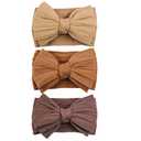 LemonSpace Handmade Baby Girls Headbands Soft Stretchy Nylon Hair Bands Hair Accessories with Bows for Newborn Baby Girls Infant Toddlers Kids(Khaki Brown Mix)