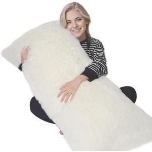 ZonLi Fluffy Body Pillow, Full Body Pillows for Adults, Long Pillow for Sleeping with Removable Cover and Adjustable Filling for Side Sleeper & Pregnancy, Large and Firm, Machine Washable(White)