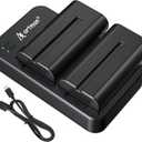 Artman NP-F550 Battery and Dual USB Charger for Sony NP-F970 F750 F550 F330 F530 F570 F770 F960, CCD-SC55, TR516 TR716 TR818 TR910 TR917, Battery for LED Light, Monitor, Camera Slider (2-Pack 2900mAh)