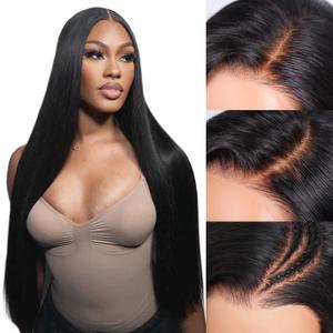 XZZ 26Inch Wear and Go Glueless Wigs Human Hair Pre Plucked Pre Cut 9x6 HD Lace Front Wigs Human Hair 200% Density Straight Wigs Human Hair Pre Everything Black Wig for Women