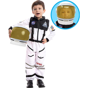 Spooktacular Creations Astronaut Costume with Helmet, Space Suit for Toddler, Kids Astronaut Halloween Costume for Cosplay M