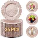 36 Pack Rose Gold Charger Plates, Reef Chargers for Dinner Plates
Floral Reef Charger Plates Plastic Chargers for Dinner Plates for Wedding Party Event Dinner Table Setting