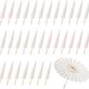 MBJZSL 30 Pack White Paper Umbrellas, 23.6 Inch Paper Parasol Umbrella Chinese Japanese Style DIY Umbrellas Decorative Vintage Decor for Wedding Props