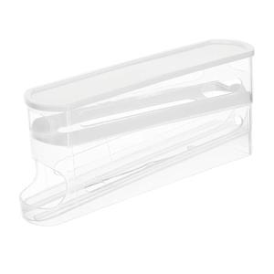 Healifty Fridge Holder Clear Automatic Rolling Dispenser Space-saving Storage Box Sturdy Kitchen Organizer for Refrigerator Countertop Use Easy to Clean Sleek Design