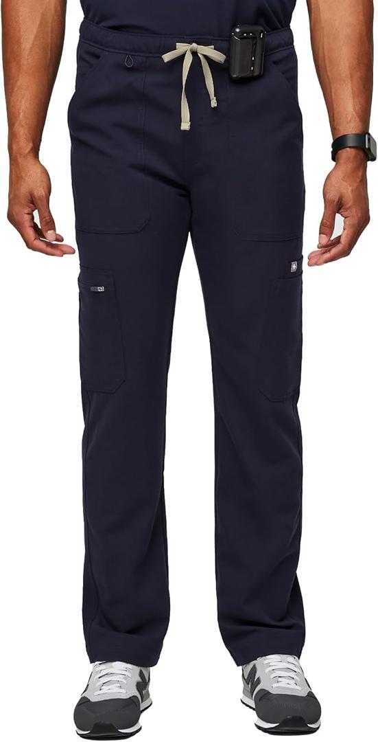 FIGS Cairo Cargo Scrub Pants for Men — Classic Straight Leg Fit, 9 Pockets, 4-Way Stretch, Anti-Wrinkle XS