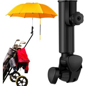 Soulchen 2 Pcs Golf Push Cart Umbrella Holder Heavy Duty Golf Umbrella Holder Universal Golf Trolley Umbrella Stand with Adjustable Angle for Golf Cart Handles Stroller Fishing Beach Chair Wheelchair